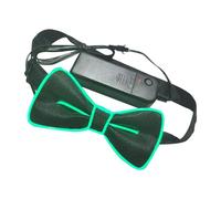 Pajarita que brilla en la oscuridad, pajarita LED ajustable, divertida pajarita LED de neón, accesorios de neón con luz novedosa para fiestas brillantes, Halloween, festivales de música, verde, Refer