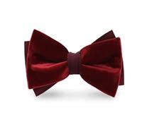 Pajaritas para Fiesta De Boda Pajarita de Terciopelo for Hombre, Camisa, Pajarita (Color : Red, Size : 12x7cm)