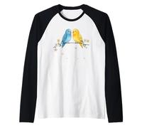Pajaritos Amigos para Siempre - Naturaleza Amistad Animales Camiseta Manga Raglan