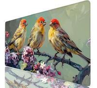 Pájaro Alfombrilla Escritorio XXL 600x400 mm Amarillo Mouse Pad Grande, Protector de Mesa Impermeable, Alfombrilla Ratón XL con Base Antideslizante, Accesorios Oficina, Regalo para Familia H0-1016