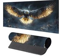 PáJaro Alfombrilla Ratón (600 x 300 mm) Alfombrilla EscritorioNegro Mouse Pad con Bordes Cosidos Impermeable Base de Goma Antideslizante Tapete Rato Escritorio para Accesorios de Oficina, Regalo N-5
