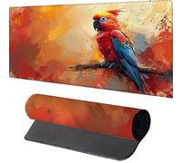 PáJaro Alfombrilla Ratón 600x300mm Alfombrilla EscritorioAmarillo Mouse Pad con Bordes Cosidos Impermeable Base de Goma Antideslizante Tapete Rato Escritorio para Accesorios de Oficina, Regalo N-8