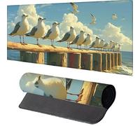 PáJaro Alfombrilla Ratón (800 x 400 mm) Alfombrilla EscritorioBlanco Mouse Pad con Bordes Cosidos Impermeable Base de Goma Antideslizante Tapete Rato Escritorio para Accesorios de Oficina, Regalo 4-8