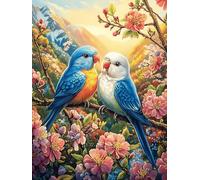 Pájaro Azul en Las Flores Puzzle 500 Piezas Aliviar Estrés Profundo Animal-Planta fantástico Rompecabezas Familiar para Hombres Y Mujeres Obra De Arte Decorativo Hogar 500 PCS