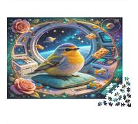 Pájaro Azul Espacial Puzzle de 1000 Piezas Papel para Adultos Escena de Planeta Juego de Puzzle 1000 Piezas Relajación Decoración Regalo 52x38cm/1000pcs