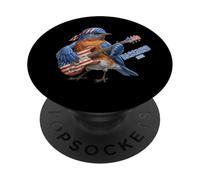 Pájaro Azulejo Gorjicanelo Toca Bajo Guitarra Rock PopSockets PopGrip Adhesivo
