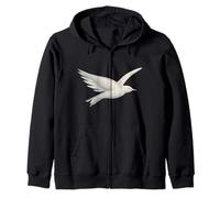 Pájaro Blanco en Vuelo Símbolo Paz Libertad Minimalista Sudadera con Capucha