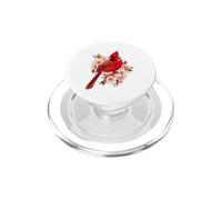 Pájaro Cardenal Rojo Flor Rosa Naturaleza Diseño PopSockets PopGrip para MagSafe