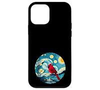 Pájaro cardenal rojo Navidad - Van Gogh Starry Night Style Carcasa para iPhone 12 mini
