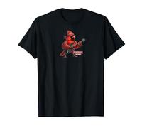 Pájaro Cardenal Rojo Toca Guitarra Eléctrica Rock Camiseta