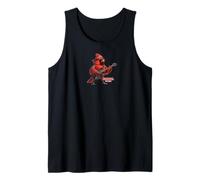 Pájaro Cardenal Rojo Toca Guitarra Eléctrica Rock Camiseta sin Mangas