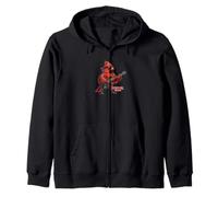 Pájaro Cardenal Rojo Toca Guitarra Eléctrica Rock Sudadera con Capucha