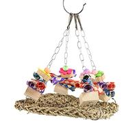 Pájaro Columpio de Sisal Hamaca, Resistente a Mordidas Divertida | Materiales naturales, Colores vibrantes, Alivia el aburrimiento, Diseño seguro, Fácil de colgar