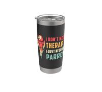 Pájaro cómico retro con texto «No necesito terapia» para dueños de loros cuáqueros Vaso térmico de acero inoxidable de doble pared