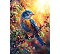 Pájaro con bayas rojas en una rama florecida Puzzle 500 Piezas Cartón Grueso Para Toda La Familia Vida silvestre y mascotas Desarrollo Lógica Agilidad Mental Actividad Hacer En Grupo Idea De Regalo 50