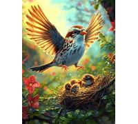 Pájaro con Nido de Huevos Puzzle 1000 Piezas Desafío Intelectual 3D Animales Salvajes y domésticos Rompecabezas para Hombres Y Mujeres Obra De Arte Colorido Decoración Hogar 1000 PCS