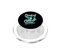 Pájaro Concientización sobre el cáncer Cervical Cinta Verde Azulado Amante de Aves PopSockets PopGrip para MagSafe