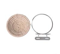 Pájaro de cuerda de algodón para nido para loros, periquitos, canarios, gallo de cría cálido tejido a mano con gancho de acero, cama colgante natural segura para jaula, color blanco, 13,5 cm