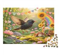 Pájaro de Jardín Puzzle de 1000 Piezas Papel para Adultos Relajación Primavera Naturaleza Decoración Hogar Ocio Familiar Regalo 52x38cm/1000pcs