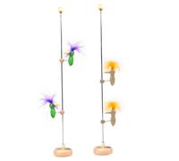 Pájaro de Juego de alimentación de pájaros carpinteros de Juguete de Carpintero leñoso en un Poste de Palo con Base Estable Juguete Vintage Loco pájaro picoteo Retro Juguetes clásicos 2pcs