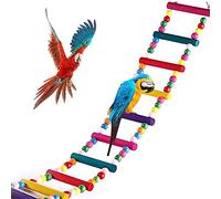 Pájaro de Madera de Escalada de pájaro, Escalera de Madera de Escalada de pájaro, Puente Colgante Loro Puente Colorido, Escala Colorida Puente Loro, con Perlas de Madera Coloridas, para Loros de