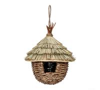 Pájaro de paja tejido a mano para decoración de jardín que ofrece un aspecto natural y una amplia zona para pájaros