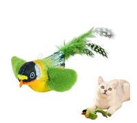 Pájaro de simulación de canto de juguete, juguete para gatos - Pájaro de peluche realista con plumas de perlas suaves para un juego interactivo saludable | Juguete para gatos y gatos domésticos