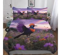 Pájaro del ParaísoArtísticoPájaro Mascota Juego Completo De Ropa De Cama En Poliéster, Diseño Elegante Y Resistente, Ideal para Habitación De Invitados O Hotel King（220x240cm）
