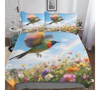 Pájaro del ParaísoEncantadorPájaro Mascota Funda De Edredón Y Juego Completo De Ropa De Cama, Cómodo Y Duradero, Fácil De Lavar, Hogar O Regalo King（220x240cm）