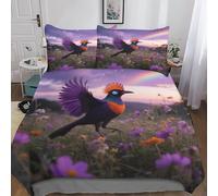 Pájaro del ParaísoEncantadorPájaro Mascota Funda De Edredón Y Juego Completo De Ropa De Cama, Cómodo Y Resistente, Fácil De Lavar, Ideal para Hogar O Regalo Double（200x200cm）