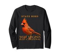 Pájaro del Territorio de Virginia Occidental El Cardenal Común Manga Larga