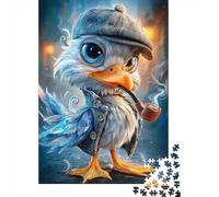 Pájaro Detective de Dibujos Animados Puzzle de 1000 Piezas Papel para Adultos Escena Nocturna Relajante Regalo Familiar 52x38cm/1000pcs