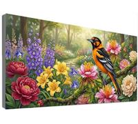 Pájaro Diamond Painting Adultos Grande Kit Completo 90x180cm, Pintura Diamante Flores 5D Full Drill Taladro, Mosaico Bordado Cristales Strass, Manualidades Adultos, Decoración Salon Casa C6-773