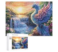 Pájaro divino Colorido sobre Las Olas del océano Puzzle 500 Piezas para Adolescentes 14+ Actividad Después De Clases Desarrollo Lógico Regalo para Aprendizaje 500 PCS