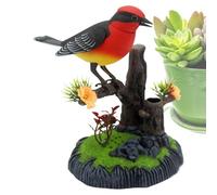 Pájaro Electrónico de Compañía | Portalápices con Trino para Escritorio - Mascota Electrónica Realista Decorativa para Escritorio de Dormitorio Sala de Estar Escuela Cocina Infantil Navidad y