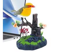 Pájaro Electrónico Simulado | Portalápices con Trino para Escritorio - Mascota Electrónica Realista Decorativa para Escritorio de Dormitorio Sala de Estar Escuela Cocina Infantil Navidad y