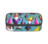 Pájaro en flores de lavanda morada, gran capacidad, compartimento duradero, papelería, estuche para lápices, Gnomos coloridos, Talla única, Funda para llave
