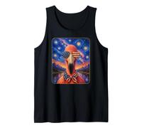 Pájaro Flamenco con Gafas con la Bandera de EE. UU. Art Camiseta sin Mangas