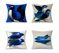 PáJaro Fundas Cojines Sofa, Arte Funda de Cojín Decorativa 30x30cm Juego de 4, Cuadradas Suaves Pillow Case con Cremallera Invisible, Decorativa para Sofá y Cama, Salón Exterior Jardin, Regalos F-4450