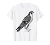 Pájaro halcón peregrino Camiseta gráfica económica, Hombre, Blanco, L