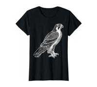 Pájaro halcón peregrino Camiseta gráfica económica, Mujer, Negro, XS