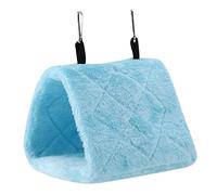 Pájaro Hamaca Felpa Colgante Pájaros Cueva Invierno Cálido Nido de pájaro Mascota Jaula de pájaros Hamaca para Guacamayo Periquito Africano Cacatúas Cacatúa(M-Azul)