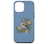 Pájaro jilguero europeo con hiedra y flores amarillas Carcasa para iPhone 12 Pro Max