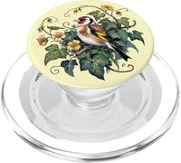 Pájaro jilguero europeo con hiedra y flores amarillas PopSockets PopGrip para MagSafe
