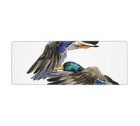Pájaro marrón, Pato Salvaje, ánade Real, Acuarela, Temporada de Caza,Alfombrilla de ratón Grande para Escritorio, Teclado de Ordenador, Base de Goma Antideslizante, 30 x 80 cm