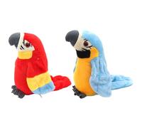Pájaro parlante, 2 piezas de juguete de loro parlante de peluche vívido, loro interactivo repite lo que dijiste, juguetes electrónicos para pájaros para niños y niñas, fiesta de cumpleaños, sin bater