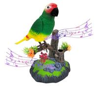 Pájaro parlante electrónico - juguete de loro chirping simulado, pájaro electrónico interactivo con sensor de movimiento, voz realista divertida repetida PAT | Escritorio Donde