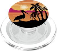 Pájaro Pelícano Pájaro Tropical Animal Verano Salida del Sol PopSockets PopGrip para MagSafe