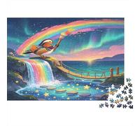 Pájaro Pintor Puzzle de 1000 Piezas Papel para Adultos Cascada Arcoíris Puzzle para Toda la Familia Relajación Decoración Hogar Regalo 70x50cm/1000pcs