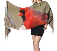 Pájaro rojo del norte macho entre flores de peral, bufanda Kentucky, bufandas de cachemira para mujer, chal, elegante, cálido, suave, manta grande